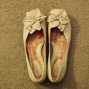 Born Beige Flats with Flower Accent